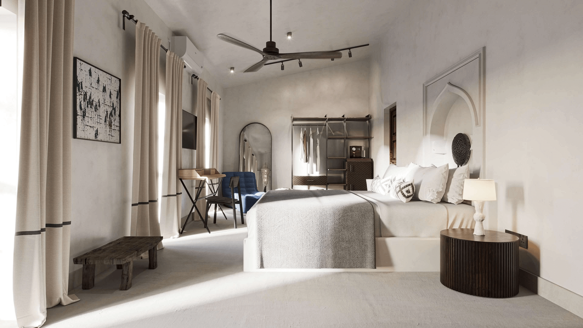 Hotel interior 3D rendering CGI