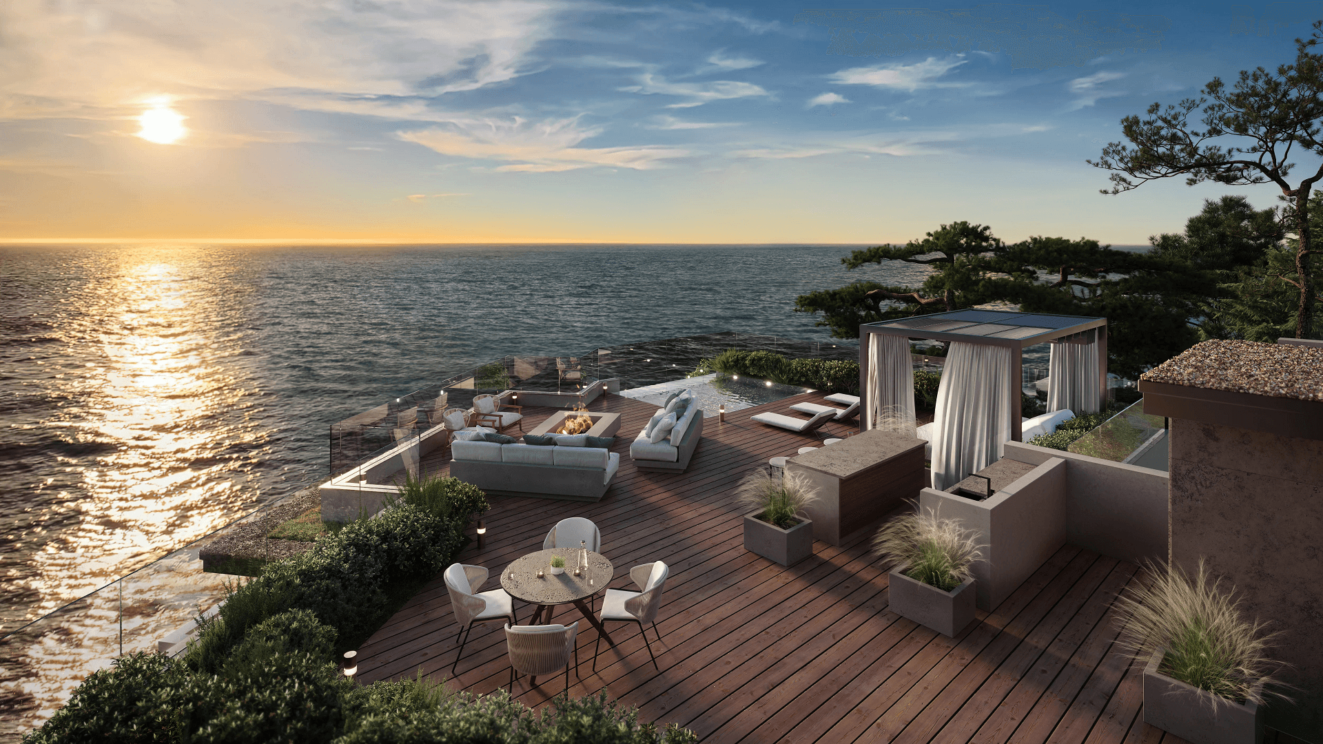 3D photorealistic rendering — terrace exterior for investors