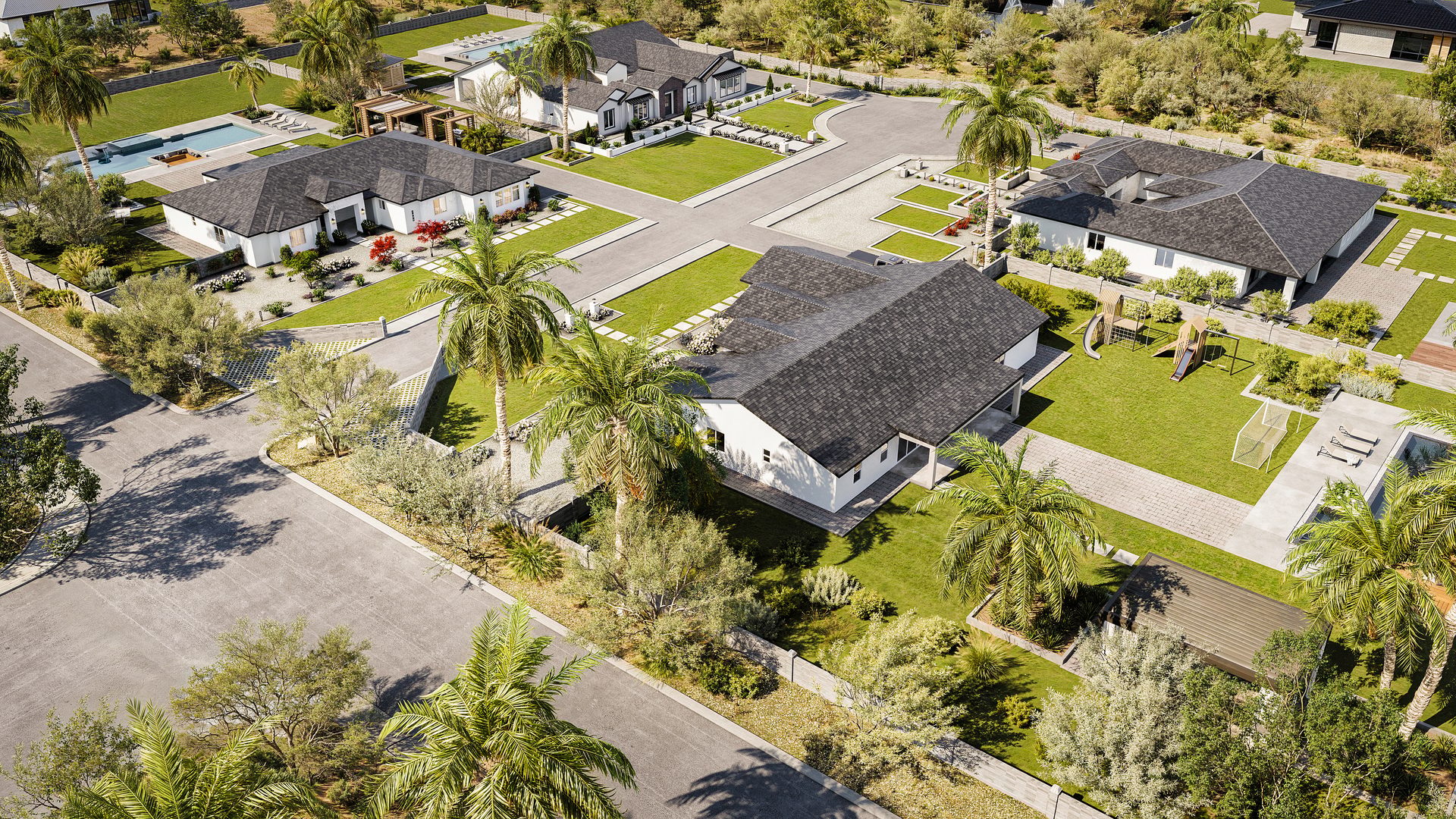 3D Aerial Visualization of a Residential Community