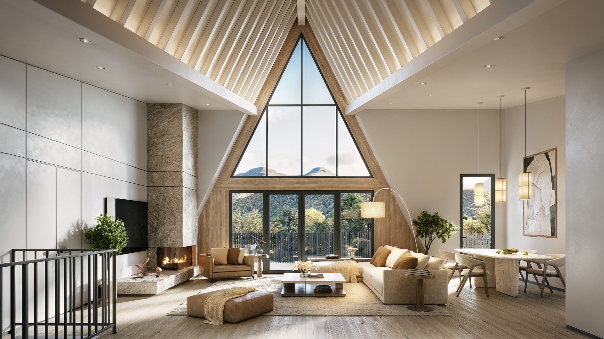Photoreal Interior CGI of a Spacious Living Room