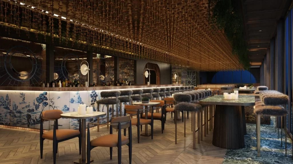 Atmospheric Restaurant Interior 3D Rendering