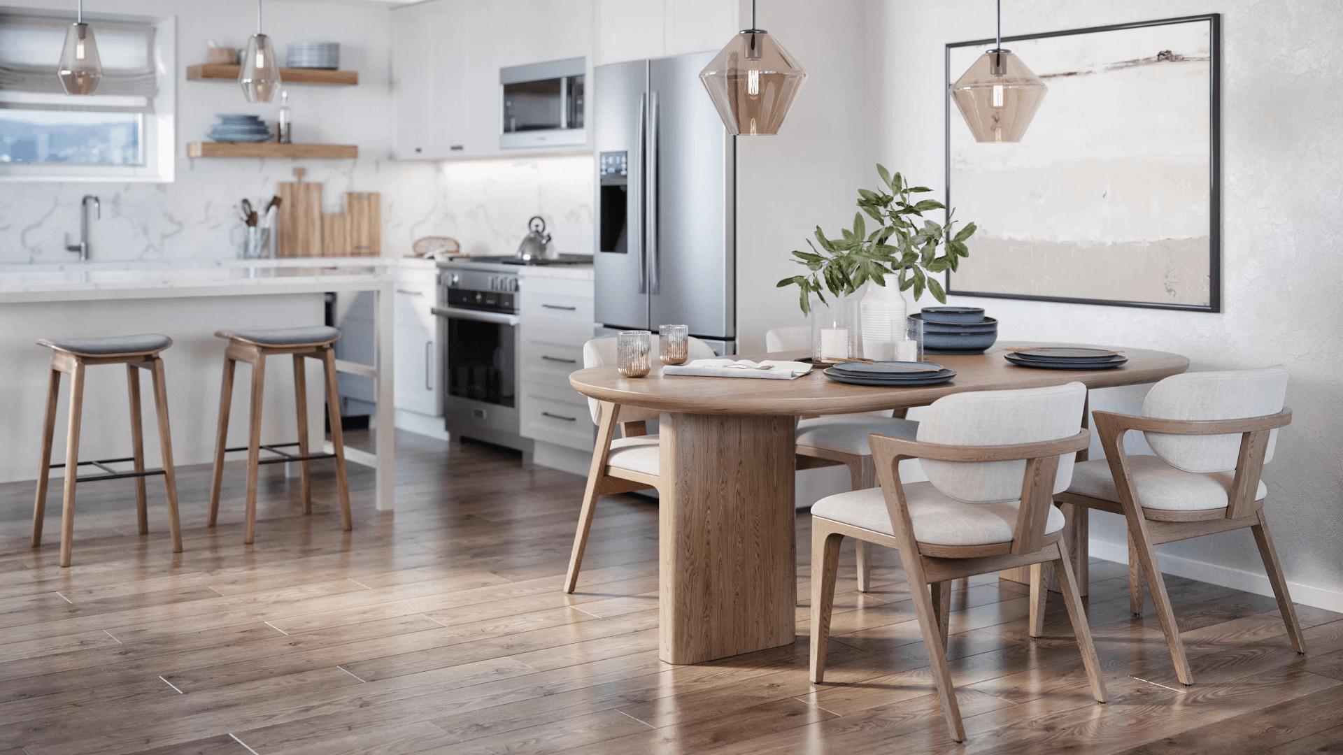 3D rendering for interior design — kitchen concept CGI