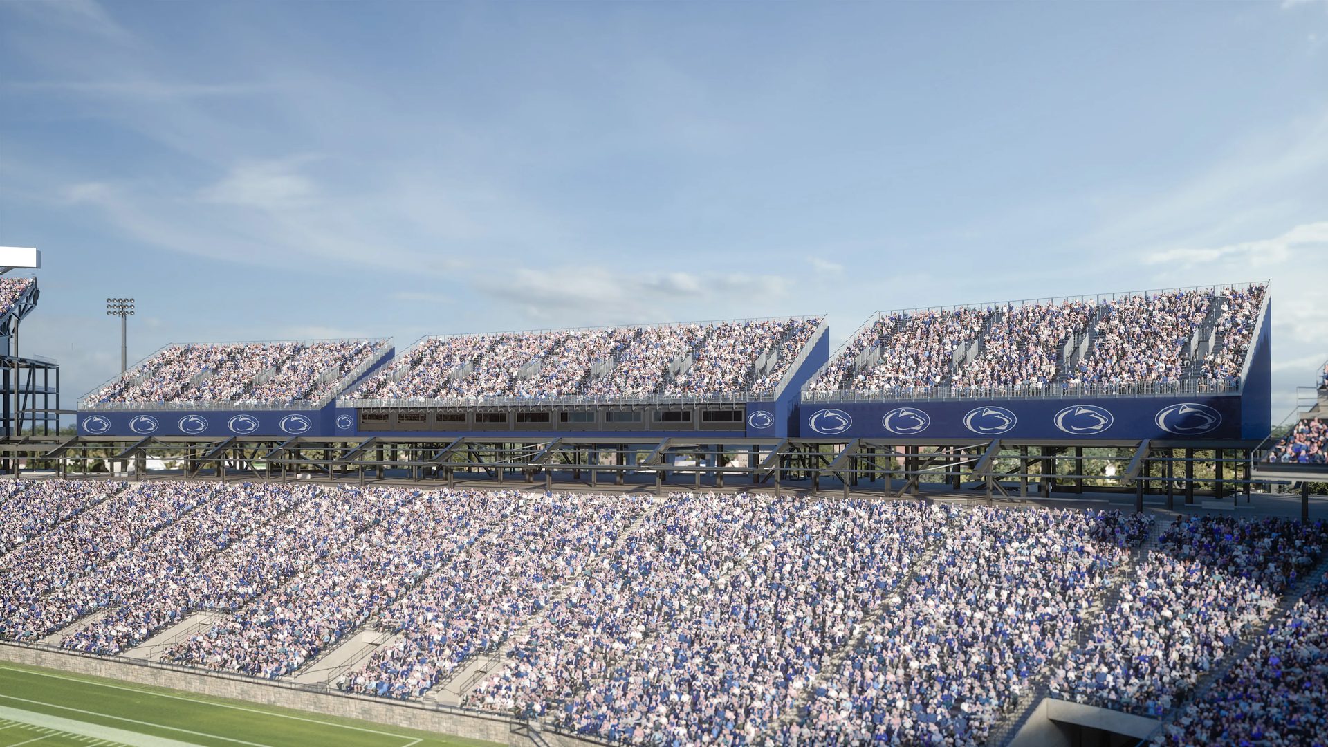 45-Degree View of Sports Venue 3D Rendering