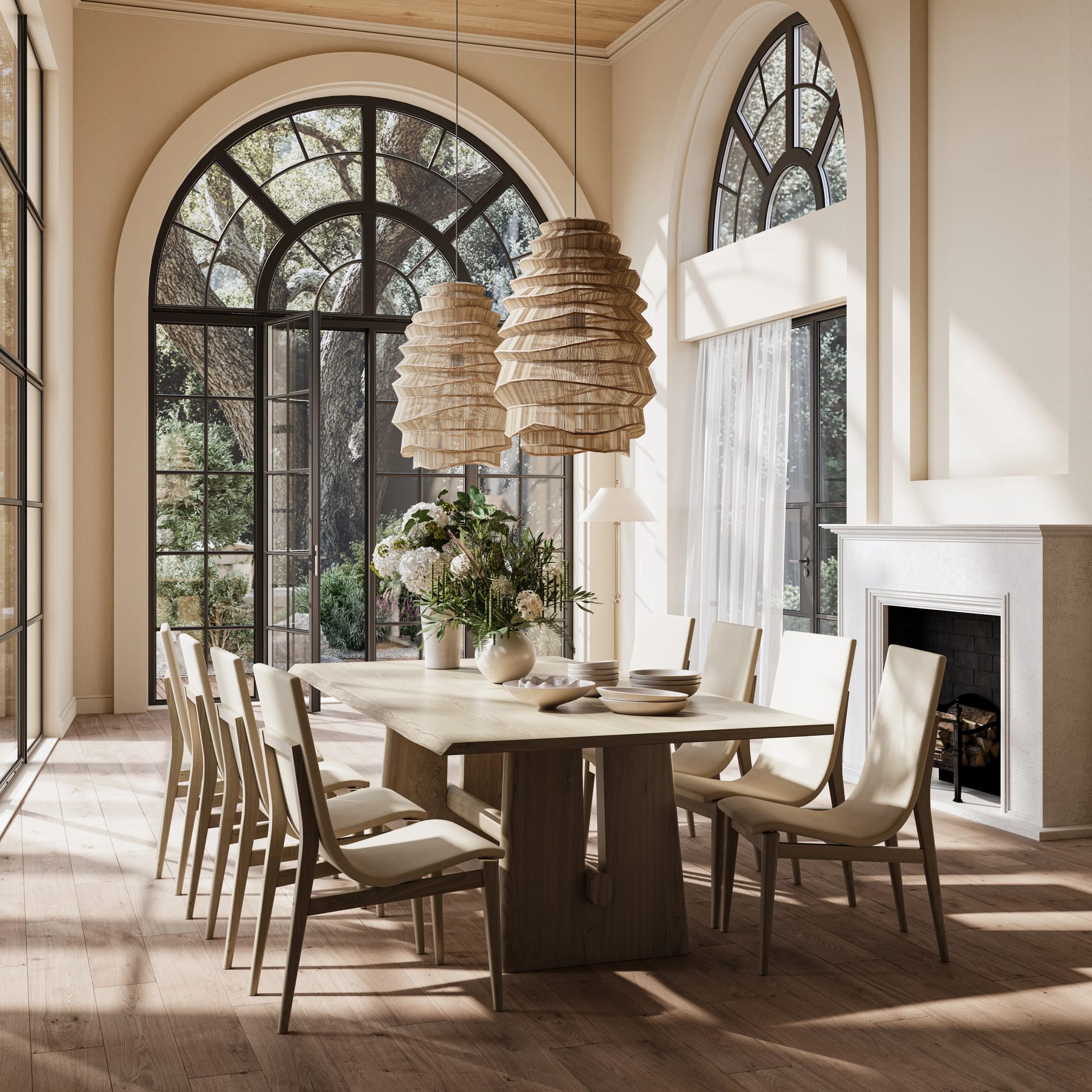 Elegant Dining Room Interior 3D Render