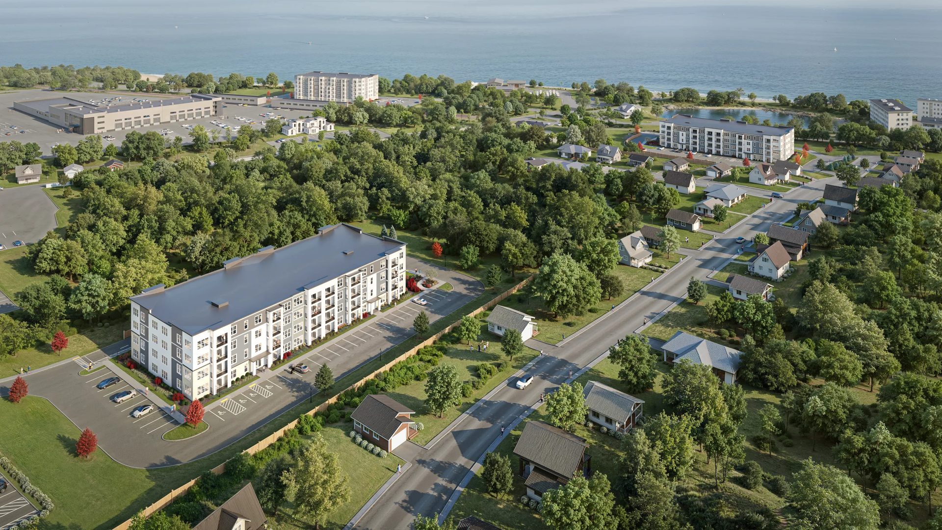 3D rendering for pulte group aerial view 2560x1440