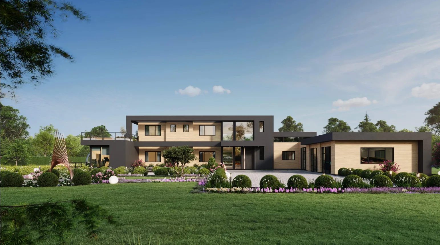 CGI of a build-to-rent clubhouse designed to showcase community spaces before completion