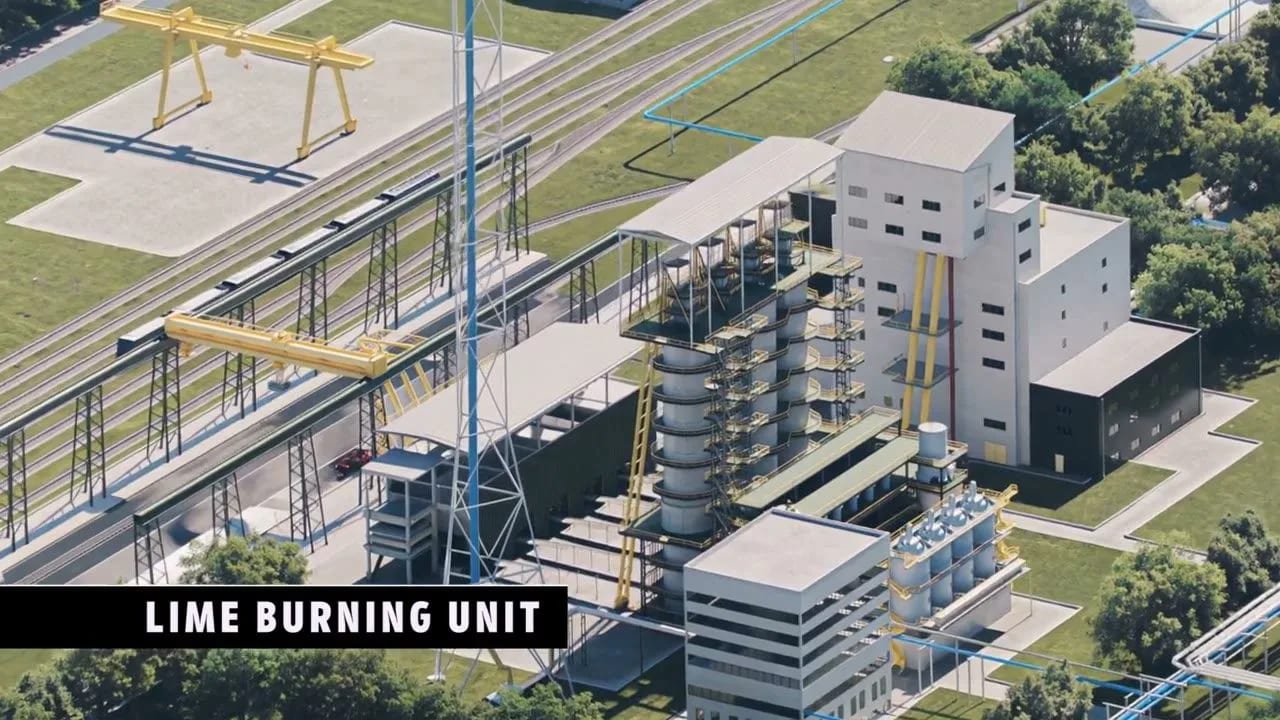 Chemical plant 3D rendering for Niochim with process units and piping