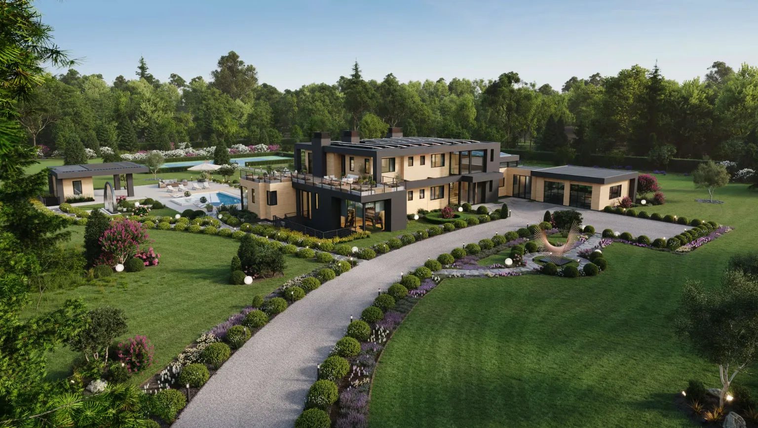 Lifestyle home rendering with cozy décor and natural lighting