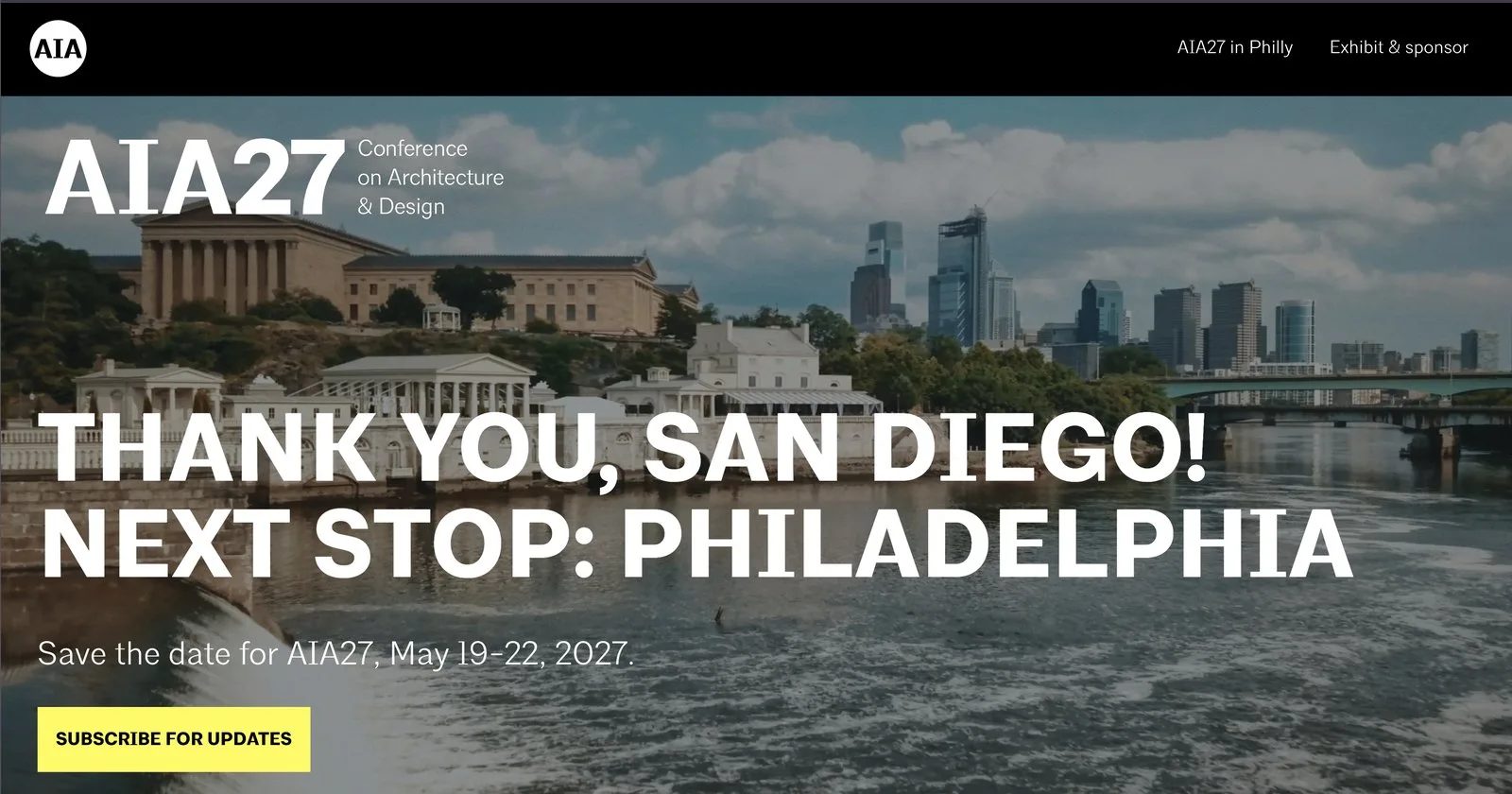AIA Conference on Architecture and Design 2027 in Philadelphia announcement