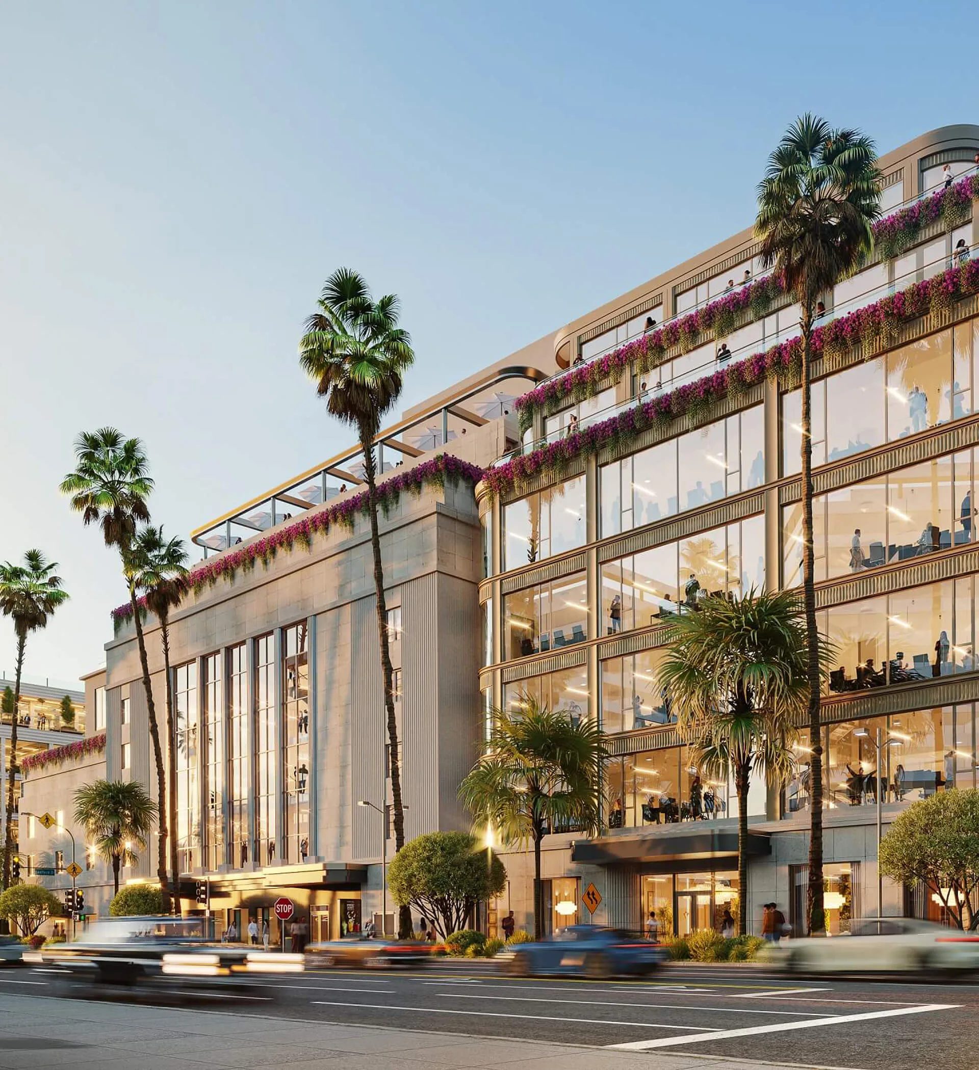 3D rendering of an office building exterior for a property development