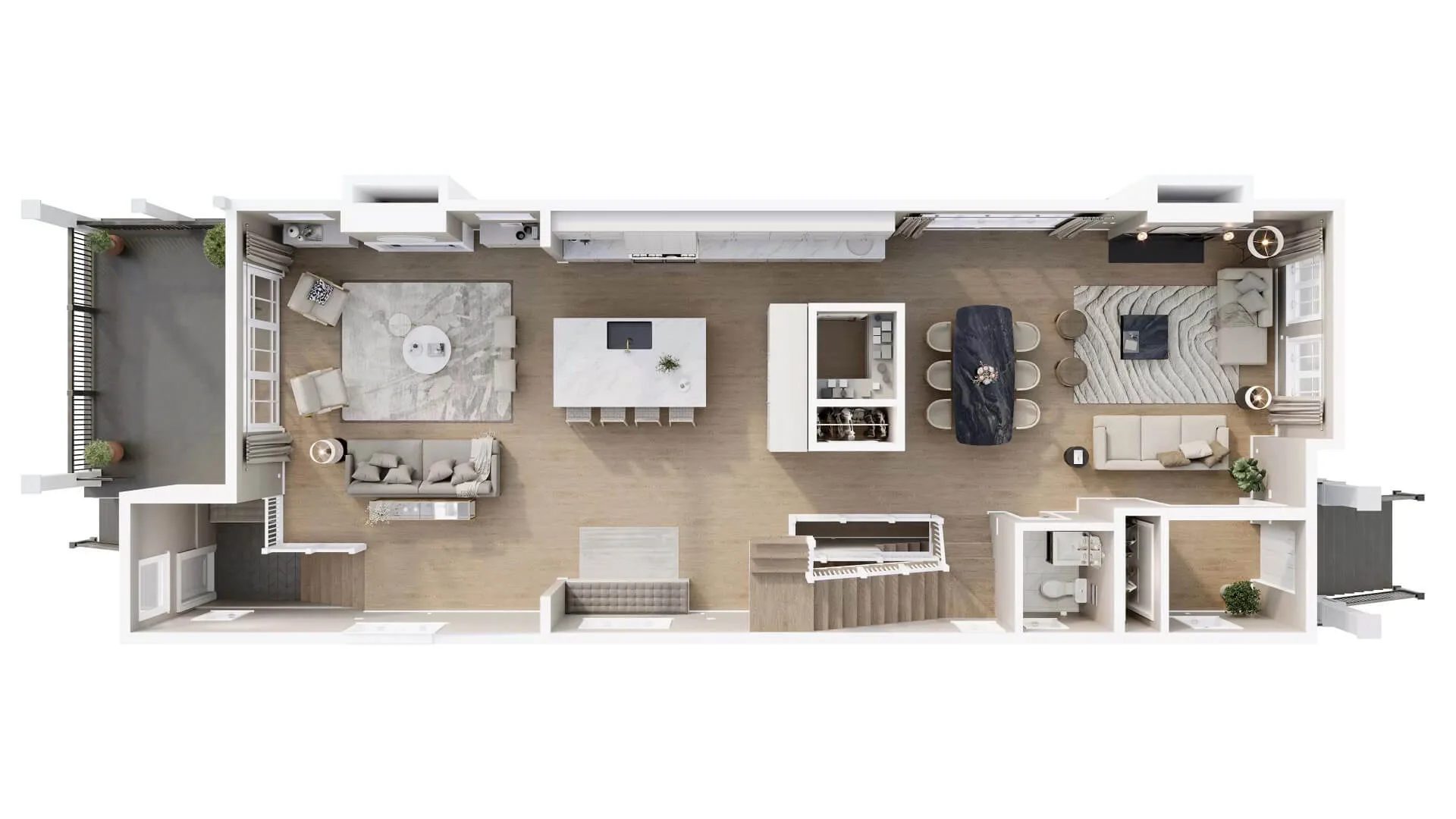 3D floor plan of a single family house