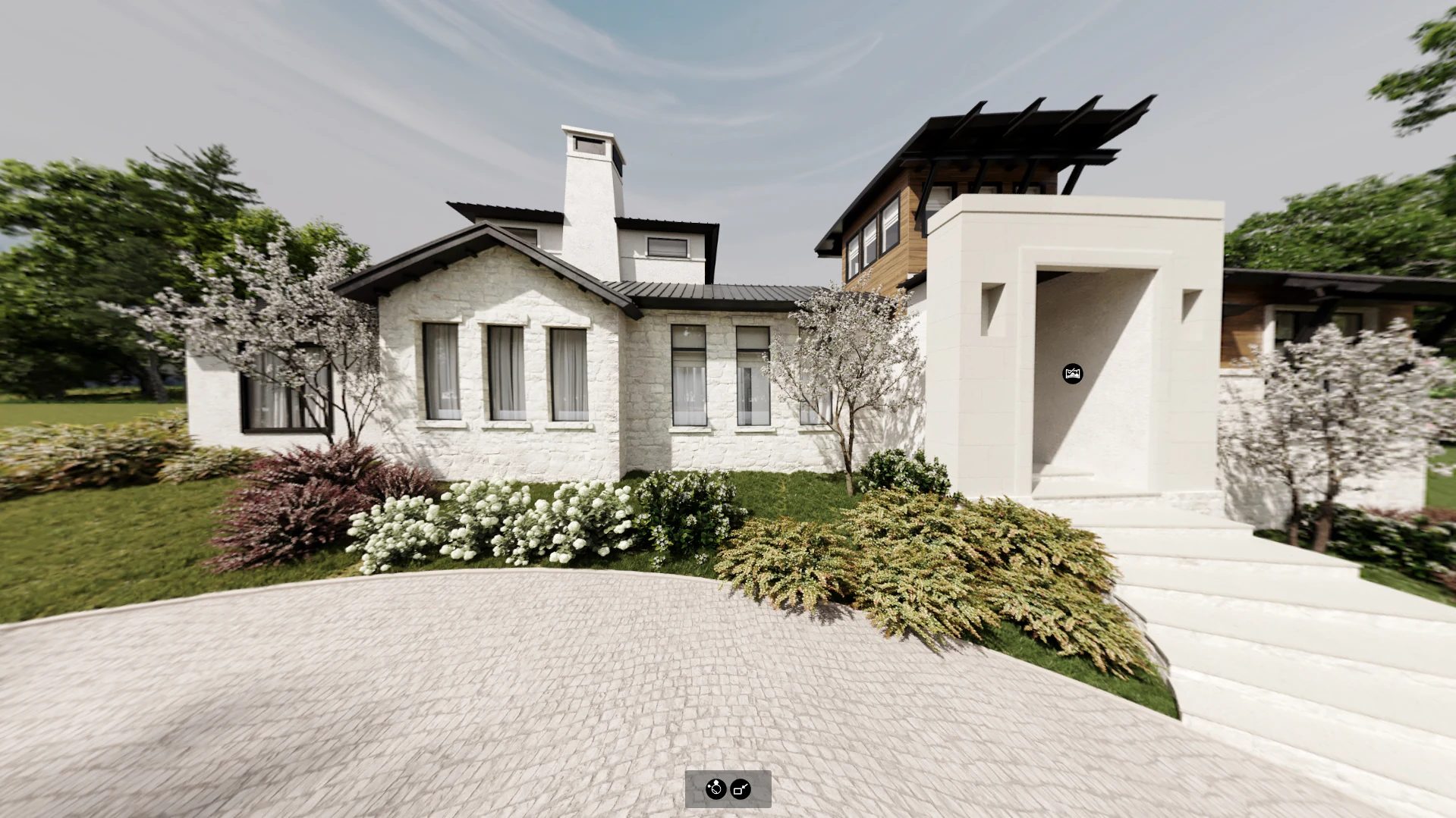 Exterior of a residence shown inside an interactive 3D virtual tour prepared for a Melbourne listing
