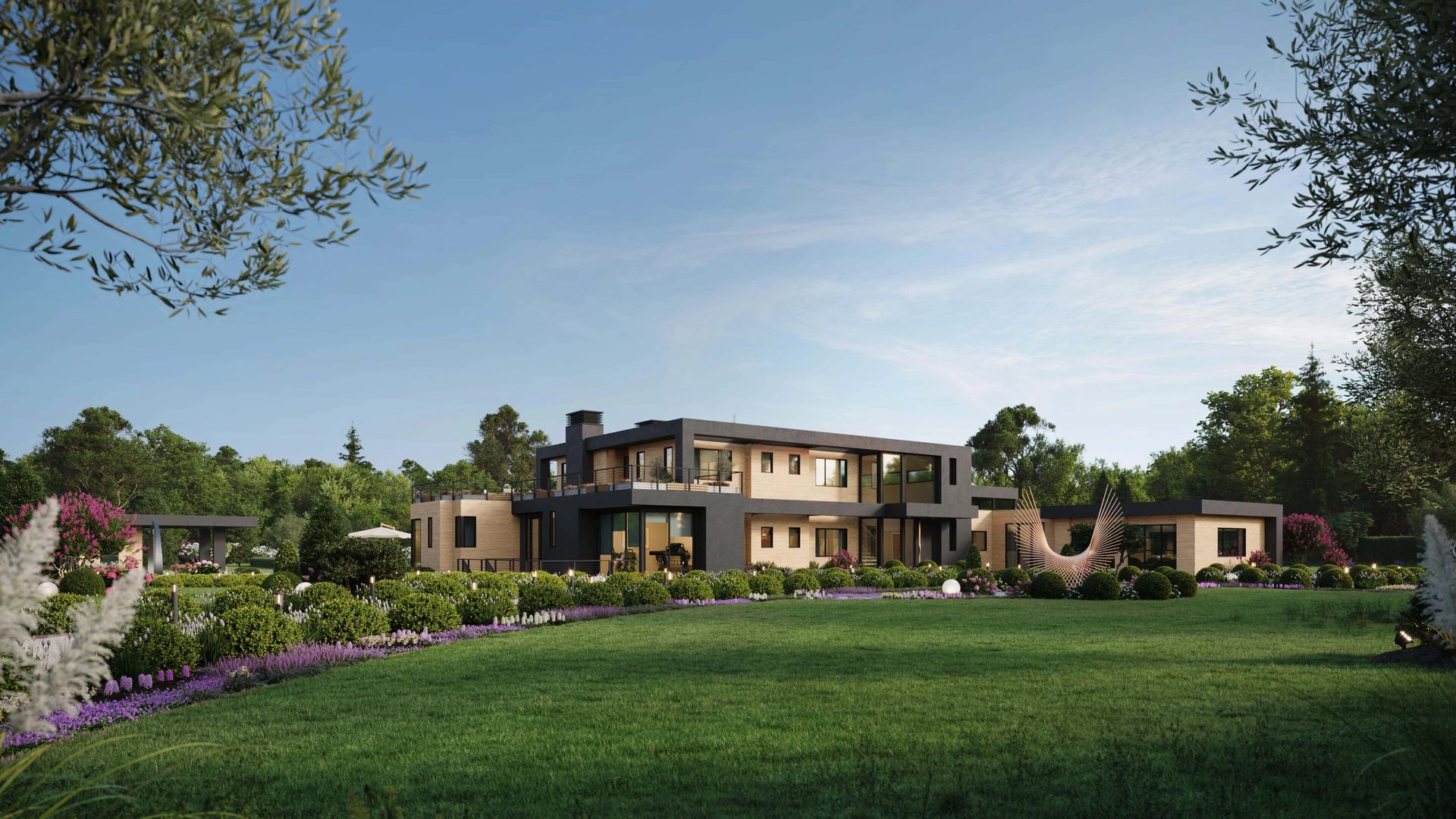 Exterior 3D rendering of a build to rent community, the format Texas developers market before construction