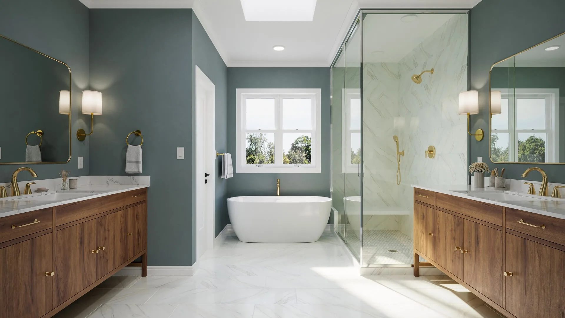 3D visualization of a family house bathroom