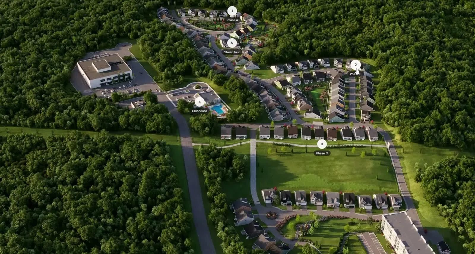 Interactive site plans for commercial properties community map