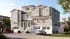 3D rendering of a three-story shingle-clad house with dormers, covered porch, and three-car garage in New Jersey