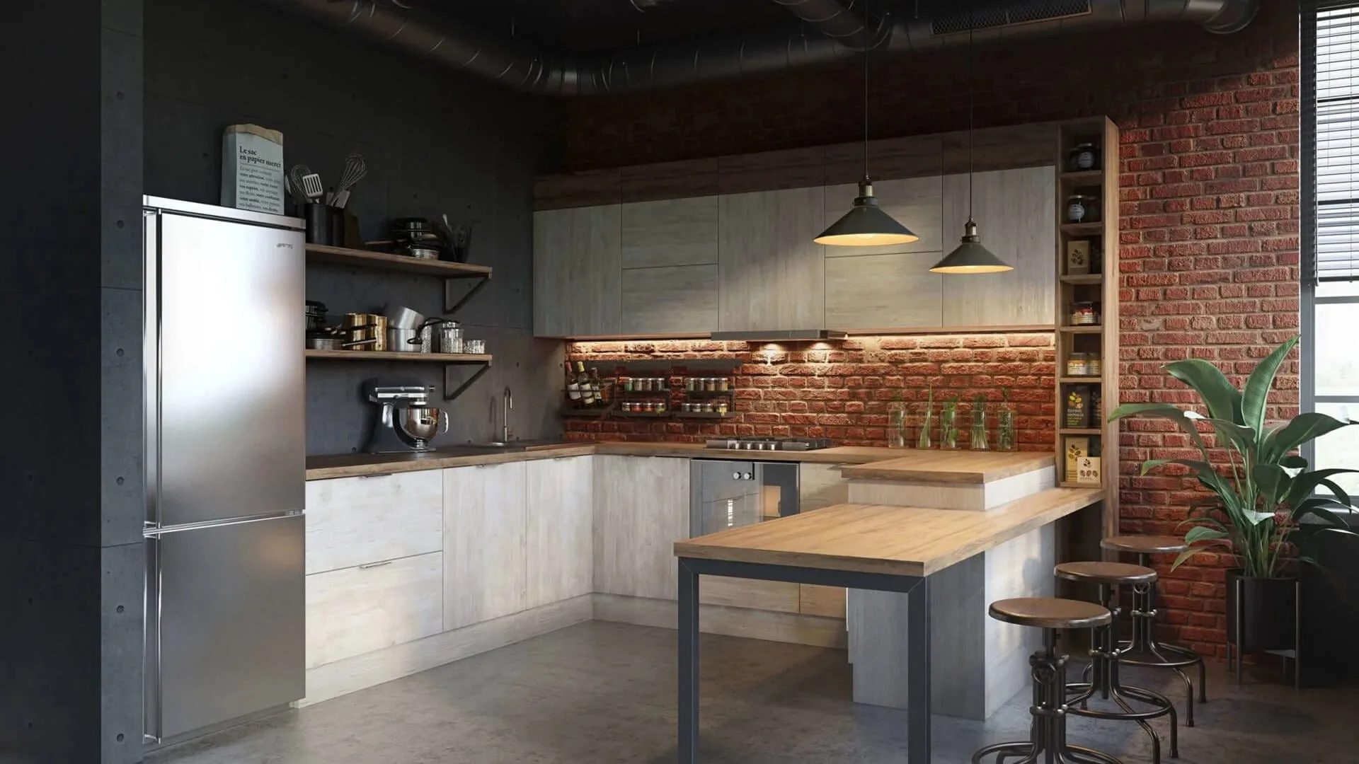 CG image of a kitchen in a town home