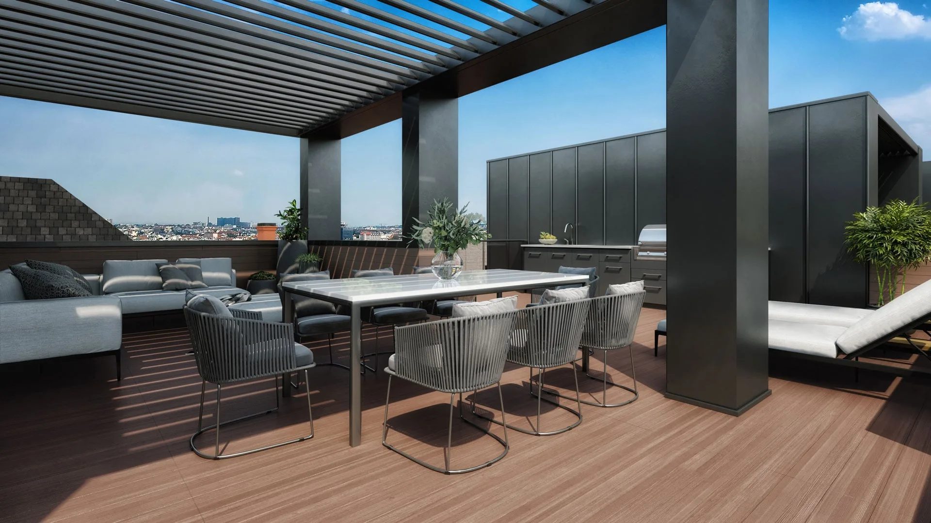 Townhouse render of a rooftop terrace