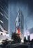 Skyscraper rendering — cloudy weather night CGI