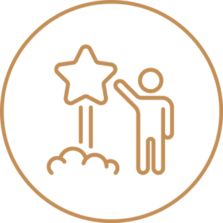 Icon representing improved customer satisfaction through CGI by clarifying project details
