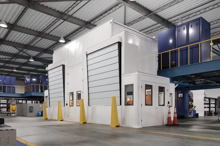 Clean manufacturing facility 3D rendering