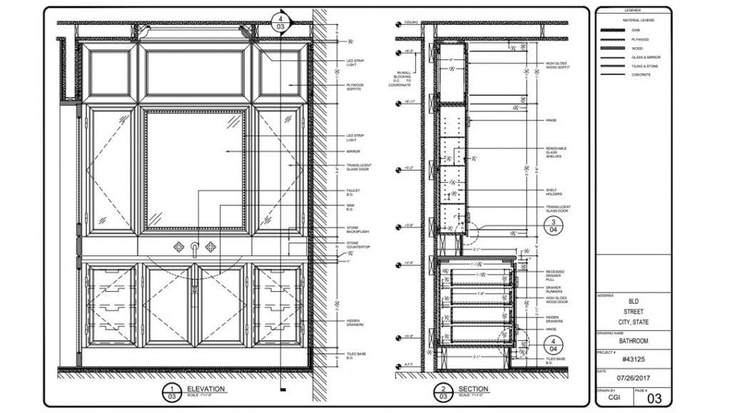 Millwork and Shop Drawings for Furniture