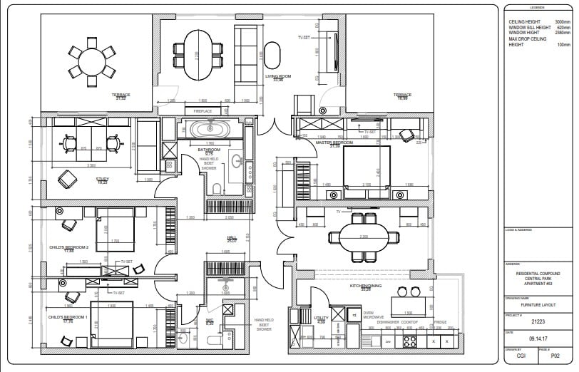 Furniture Layout in CAD Drawings