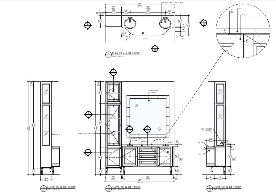 Millwork Drawings for Design Projects