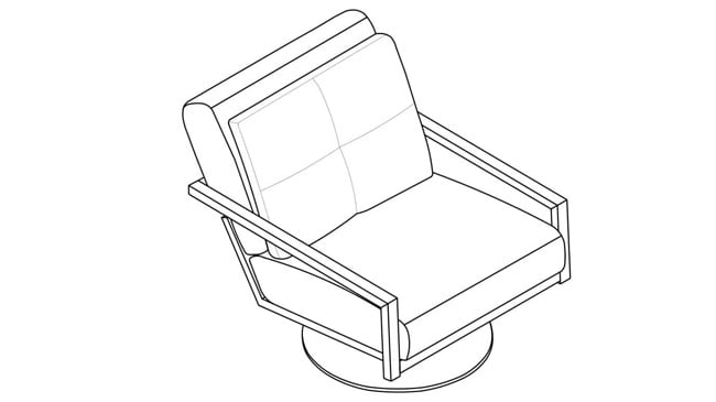 Chair Isometric View for a Millwork Project