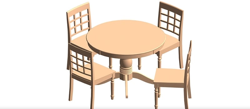 Table and Chairs Revit Families