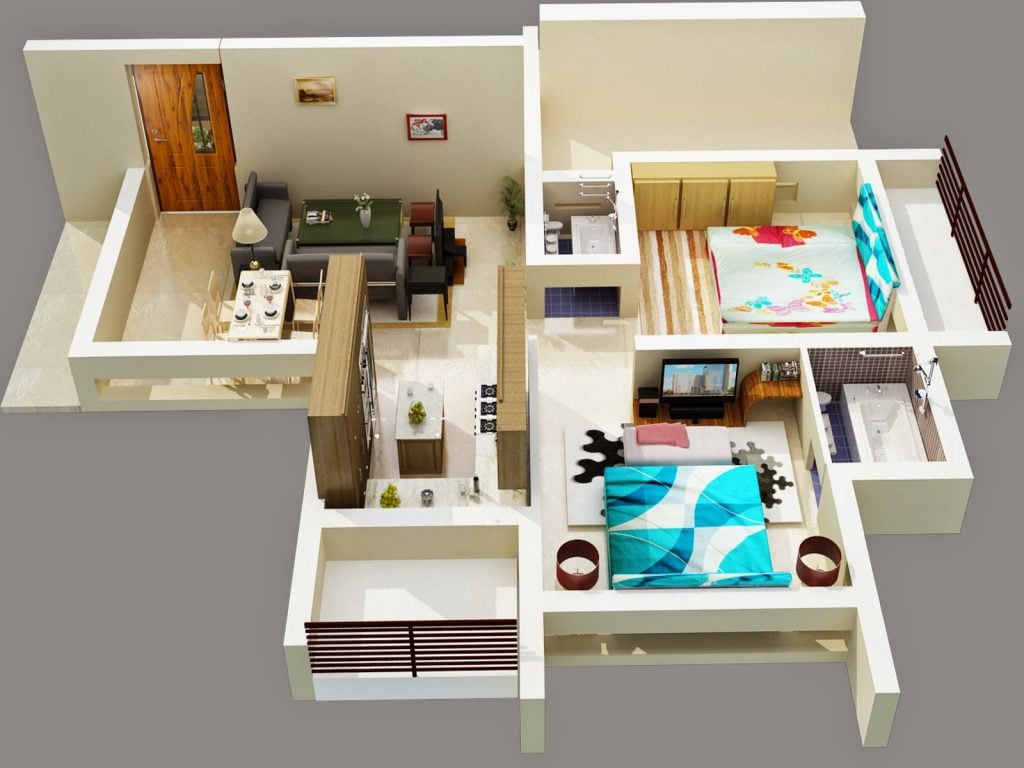 3D Floor Plan With Revit Models for a Design Project