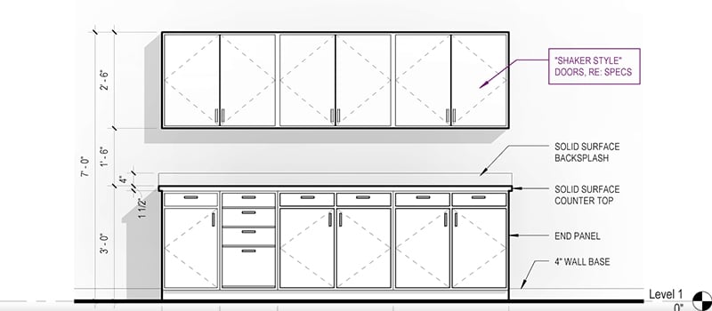 Kitchen Cabinets Revit Models for a Millwork Project