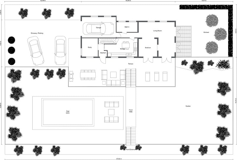 CAD Site Plan for an Architectural Project