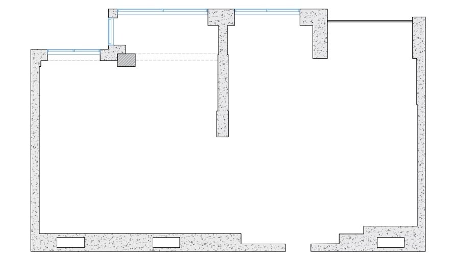 A Wall Layout on Interior Blueprints