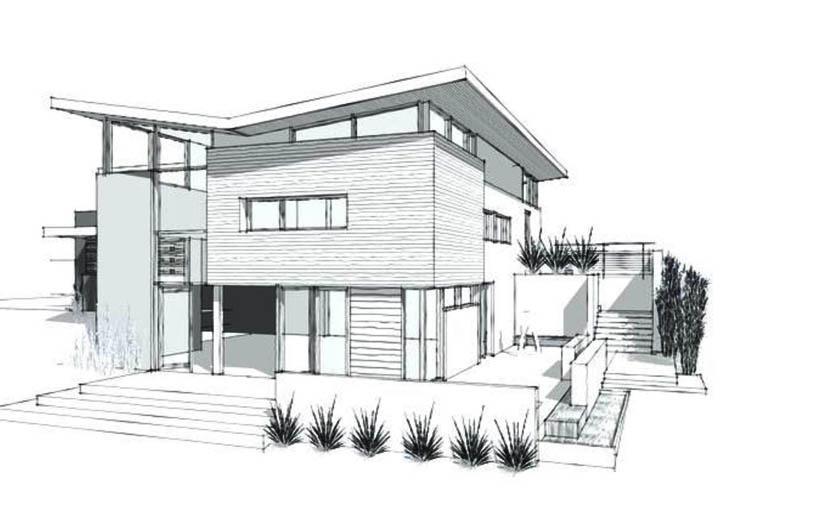 An Architectural Sketch a House CAD Drafting