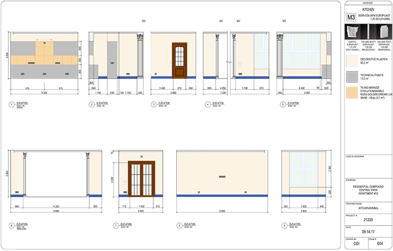 Wall Elevations for Real Estate Project