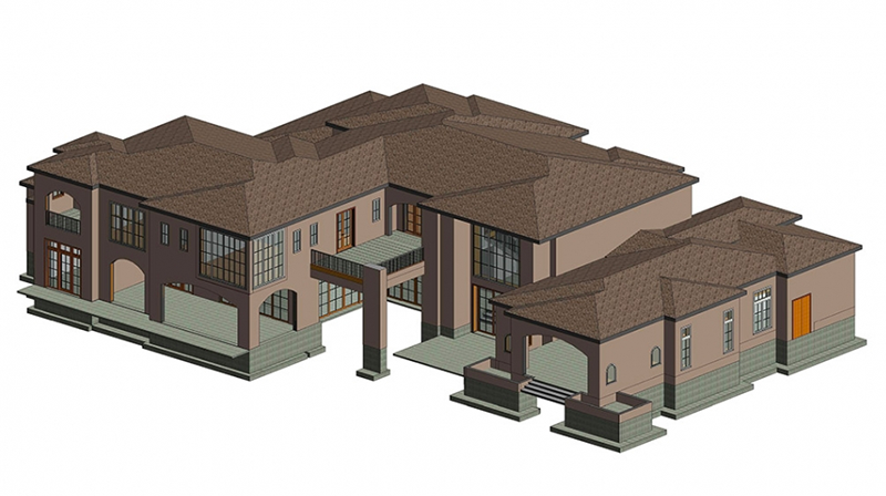 3D Model of CAD Revit Family With Various Architectural Elements