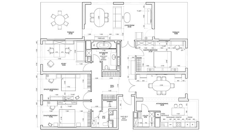 CAD furniture layout