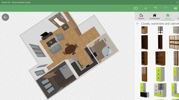 Software for floor plan: Planner5D