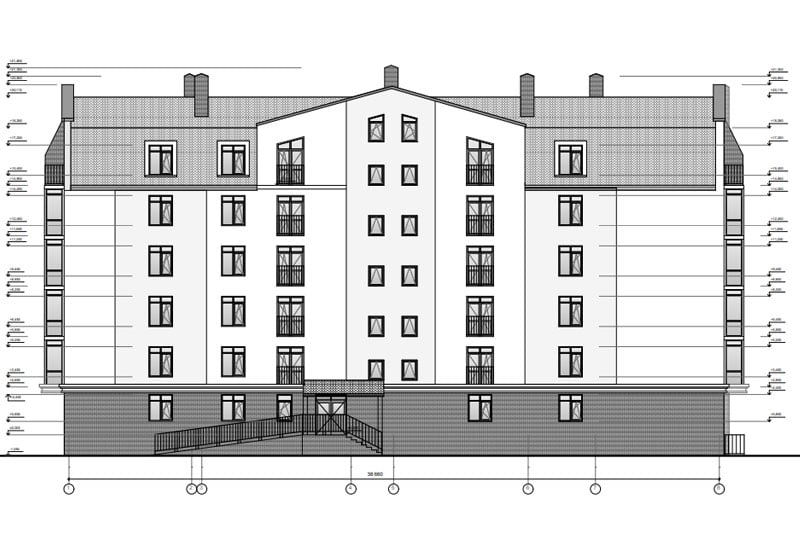 An Elevation Draft for Residential Architecture