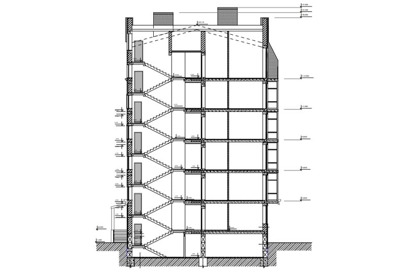 A Section Drawing for a Residential Architecture