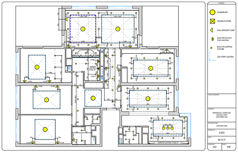 Lighting and Power Outlet CAD Plans