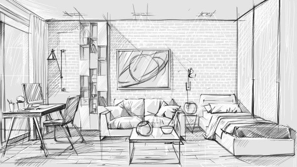 Room interior sketch Stock Photos Royalty Free Room interior sketch Images   Depositphotos