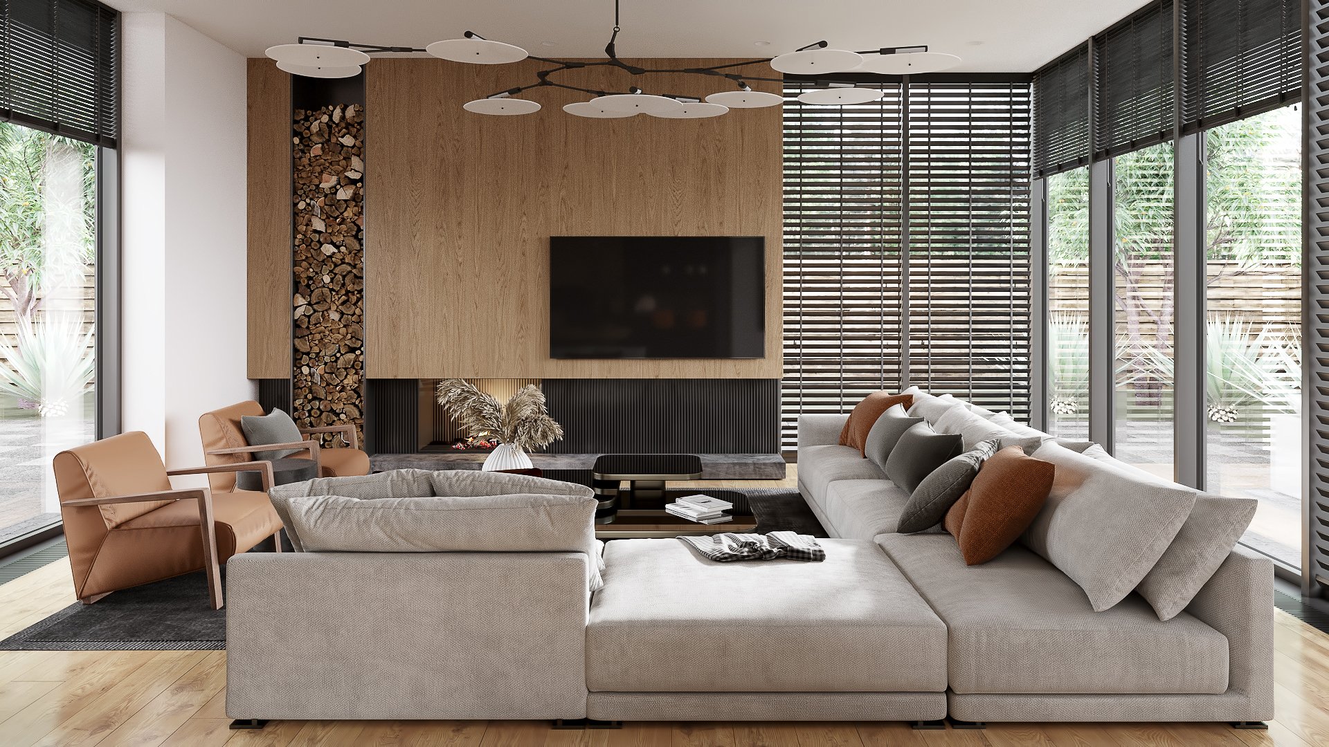 CG Rendering for a Living Room Design Presentation