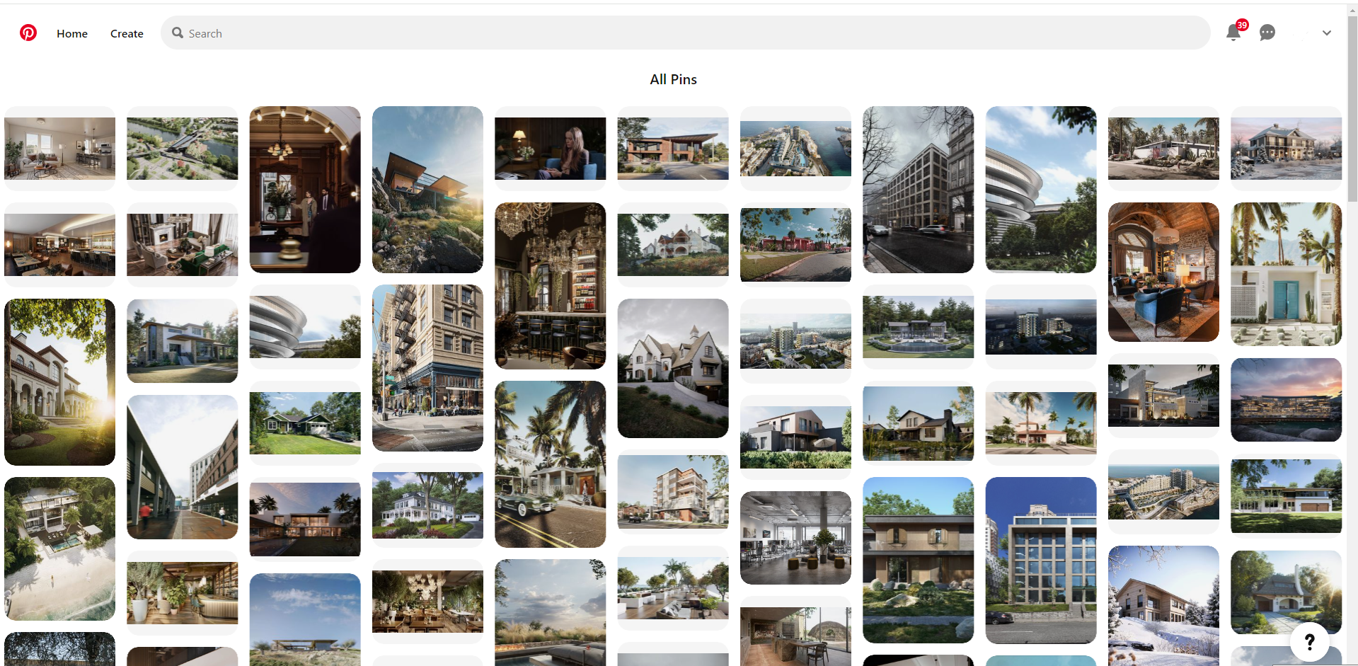 Pinterest Inspiration Renders for Architects