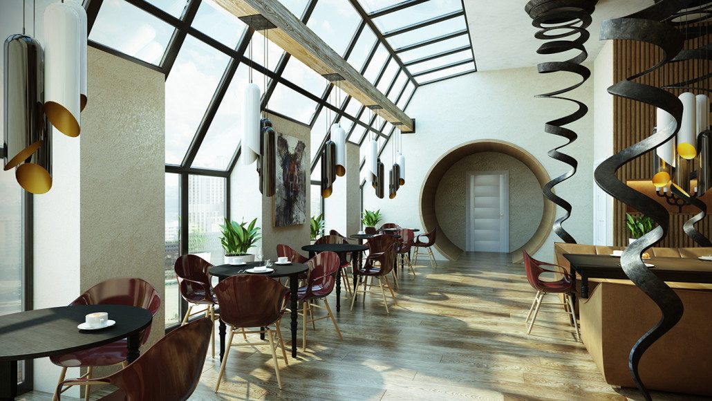 Photorealistic 3D Max Architectural Rendering For A Restaurant Design Presentation View05
