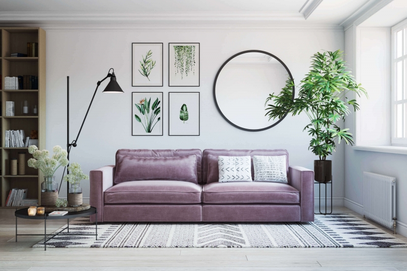 Custom 3D Modeling Of a Lilac Sofa