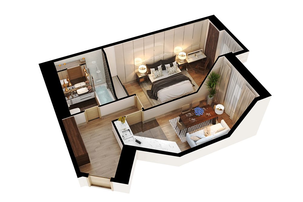 3D Floor Plan: Interior Rendering