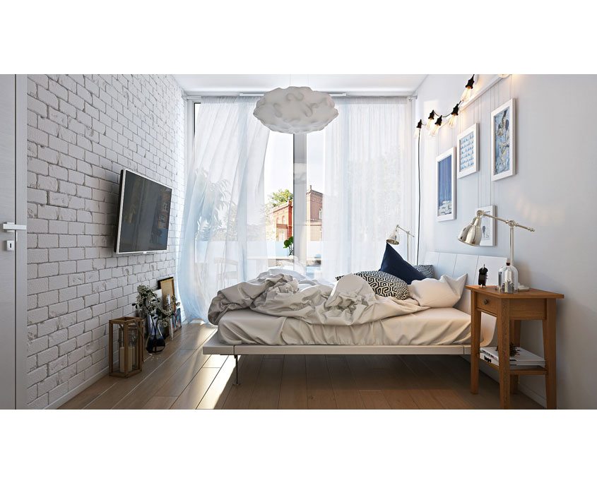 3D Image of a Stylish Bedroom
