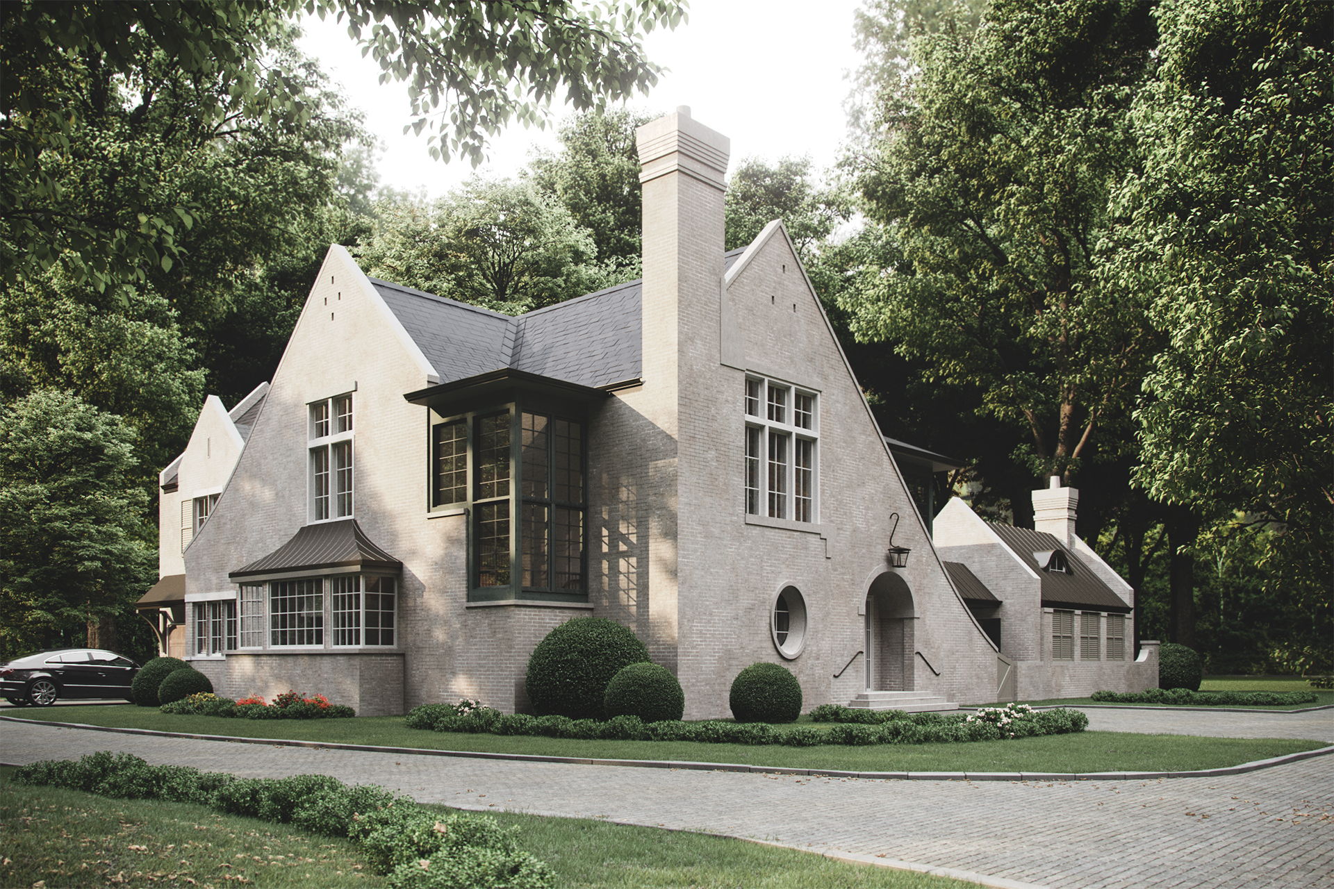 Exterior 3D Rendering Of a Cozy Cottage